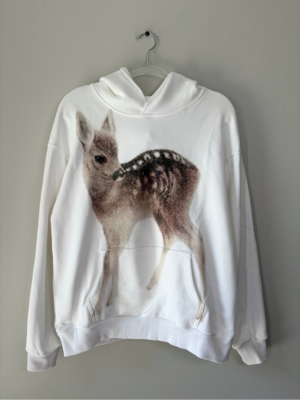 Idle Time By Henry Prince Unisex Deer Hoodie in White